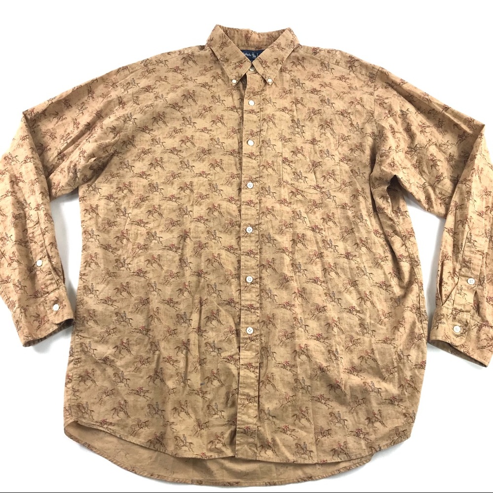 Ralph Lauren Vintage Button Down Shirt Horses